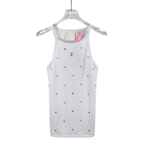 Givenchy White Diamond-Studded Sleeveless Knitted Vest M Brand New With Tag - Picture 1 of 8